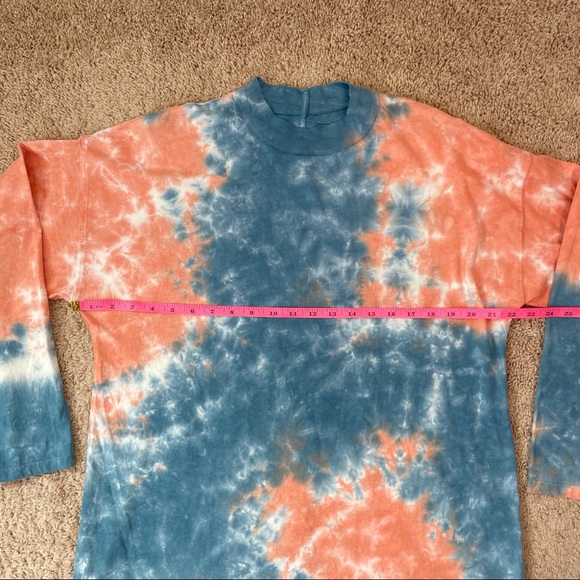 Free People Oversized Tie Dye Pink Blue Tee Shirt - Picture 11 of 16